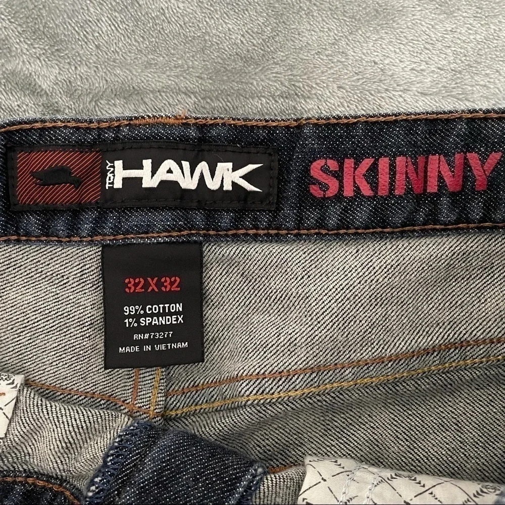 Tony Hawk Men's Skinny Denim Jeans Size 32x32 Dark Wash Blue Everyday Pants